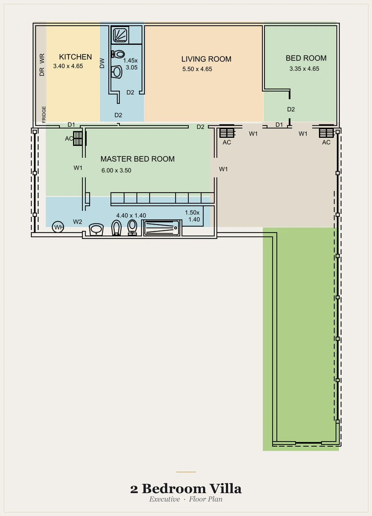 2 Bedroom Villa floor plan