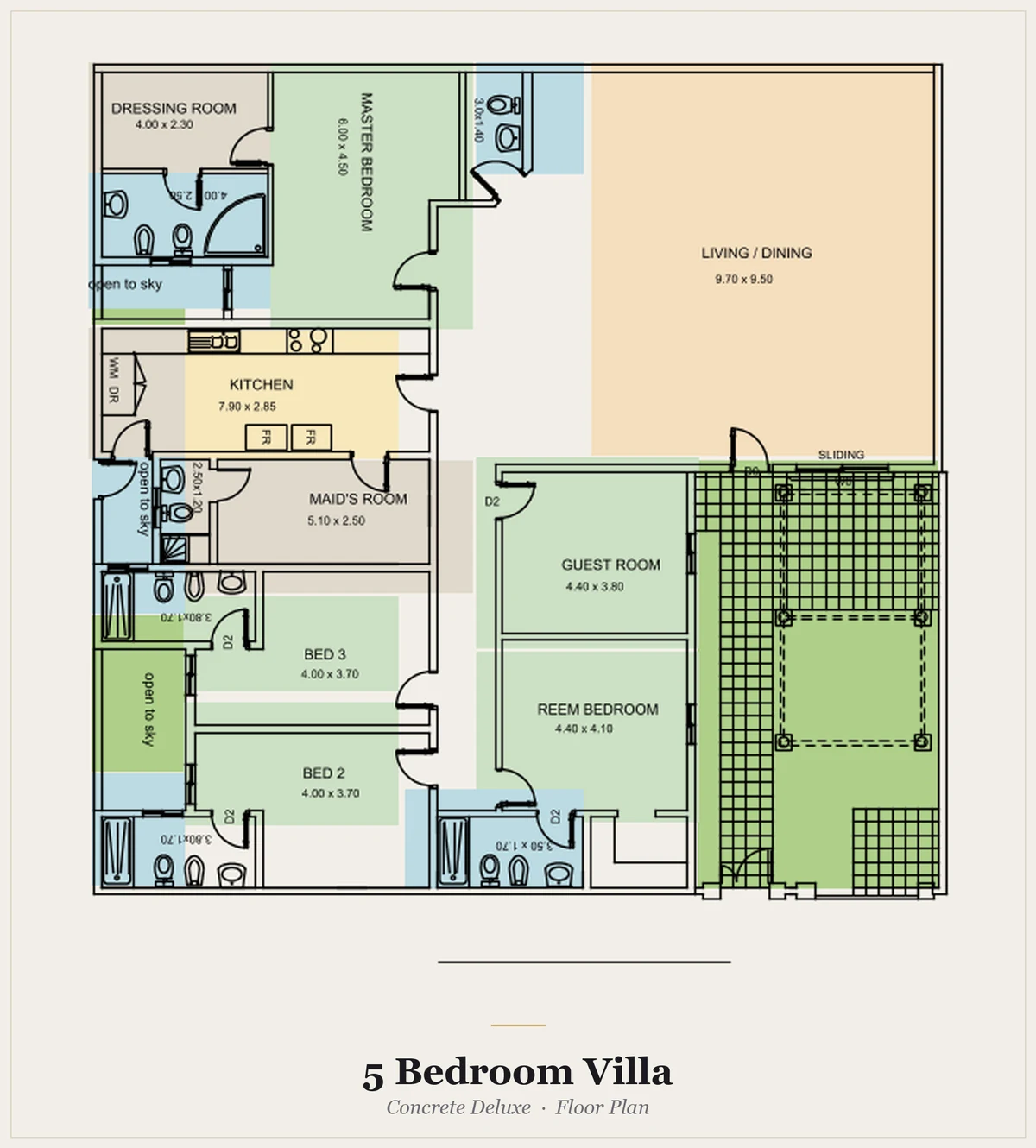 5 Bedroom Villa floor plan