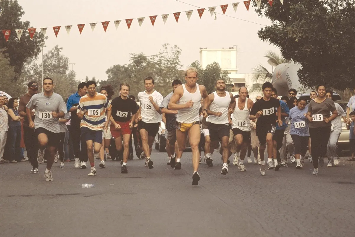 The community fun run through the village streets